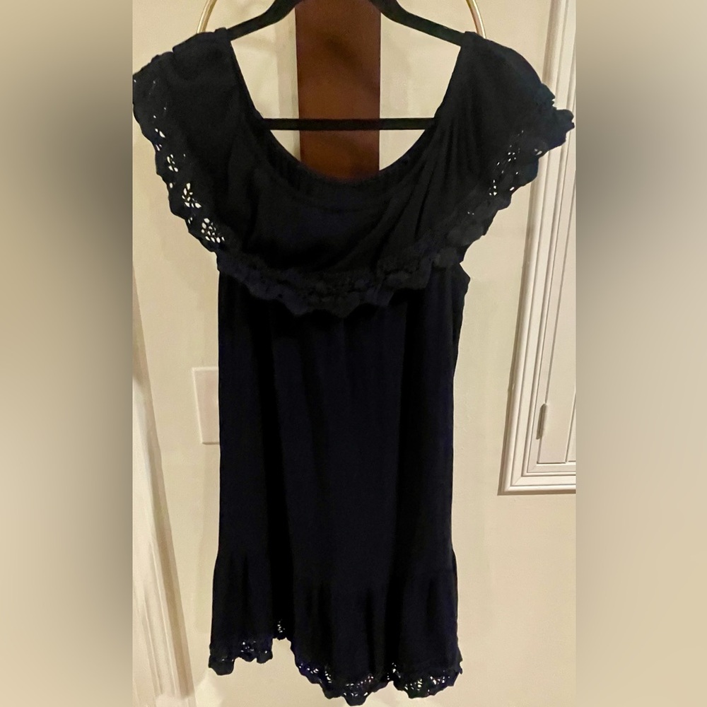 Umgee Navy Off-Shoulder Ruffle Blouse - Picture 4 of 4